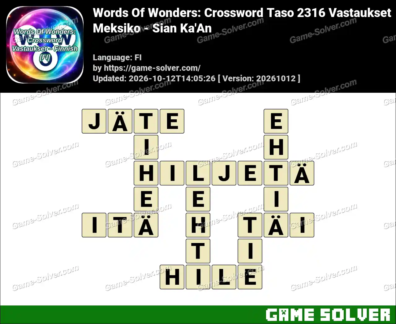 Words Of Wonders: Crossword Taso 2316 Vastaukset – Meksiko – Sian Ka’An